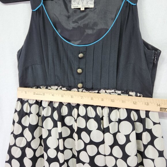 Anthropologie Floreat Silk Dress Size 0 Polka Dot Sleeves - Picture 5 of 15
